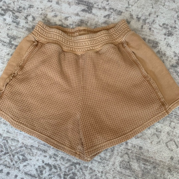 aerie Pants - Aerie- Waffle Knit High-Waist Women’s Shorts - Tan